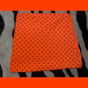 Florescent Orange & Black Polka Dotted Skirt